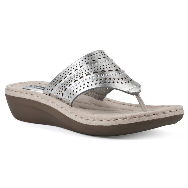 summit by white mountain Comate Sandal - Silver Metallic