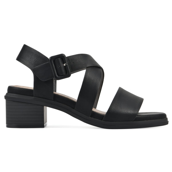 Summit By White Mountain Cordovan Heeled Sandal - Black