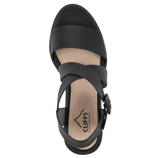 Summit By White Mountain Cordovan Heeled Sandal - Black