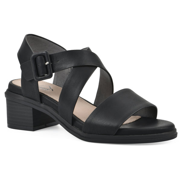 summit by white mountain Cordovan Heeled Sandal - Black