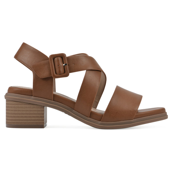 Summit By White Mountain Cordovan Heeled Sandal - Whiskey