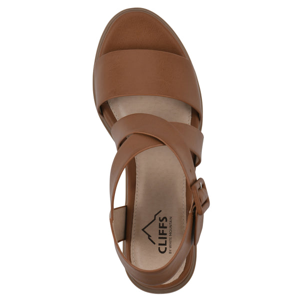 Summit By White Mountain Cordovan Heeled Sandal - Whiskey