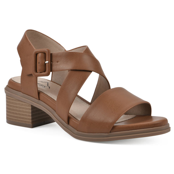 summit by white mountain Cordovan Heeled Sandal - Whiskey