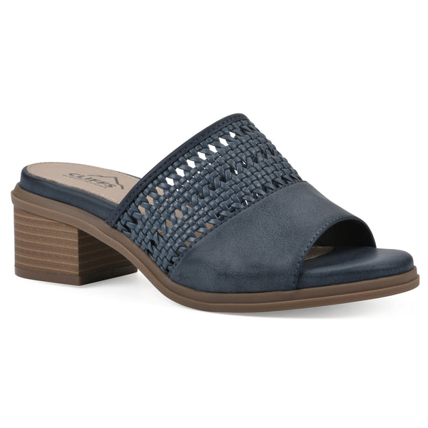 summit by white mountain Corley Heeled Sandal - Dark Blue