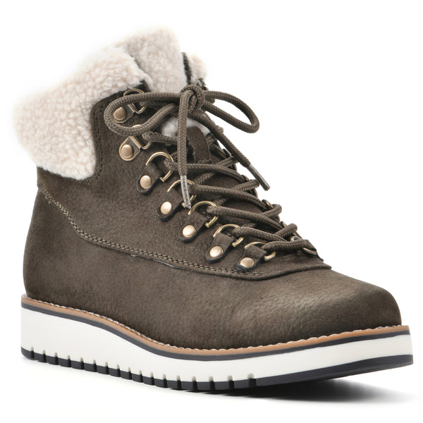 summit by white mountain Cozy Bootie - Army Pebbled Fabric