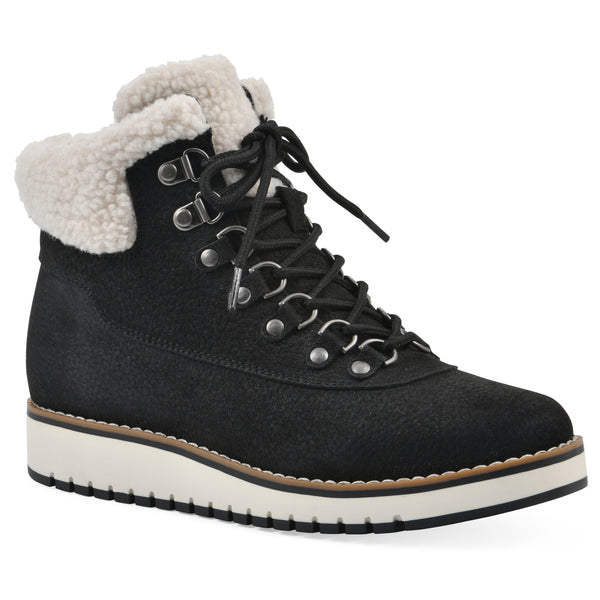summit by white mountain Cozy Bootie - Black Pebbled Fabric