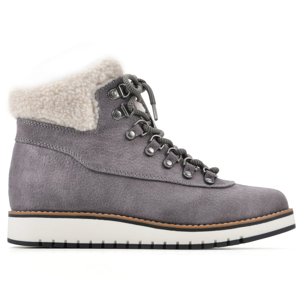Summit By White Mountain Cozy Bootie - Light Grey Pebbled Fabric