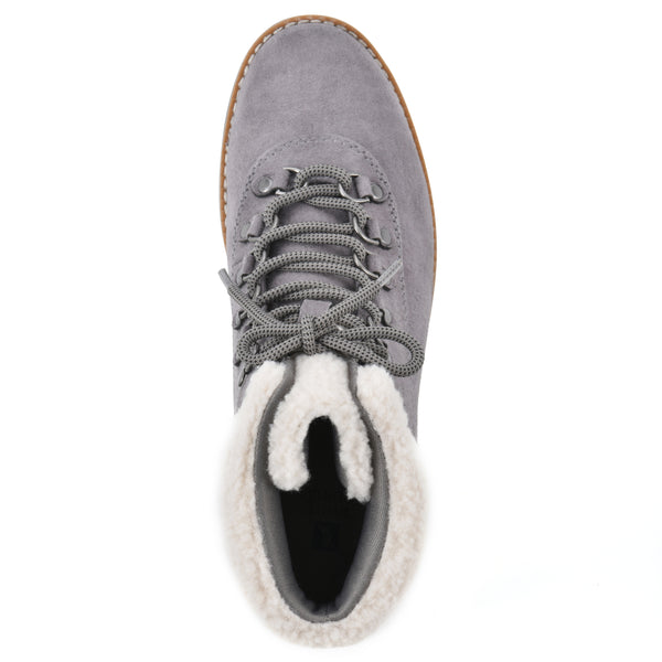 Summit By White Mountain Cozy Bootie - Light Grey Pebbled Fabric