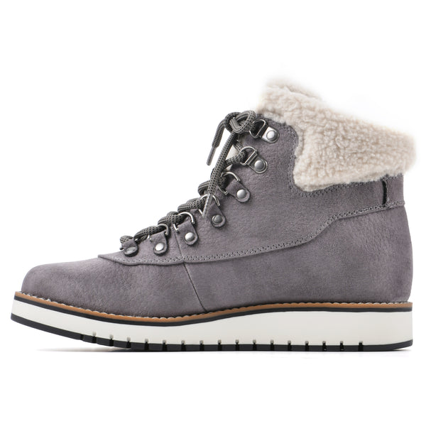 Summit By White Mountain Cozy Bootie - Light Grey Pebbled Fabric