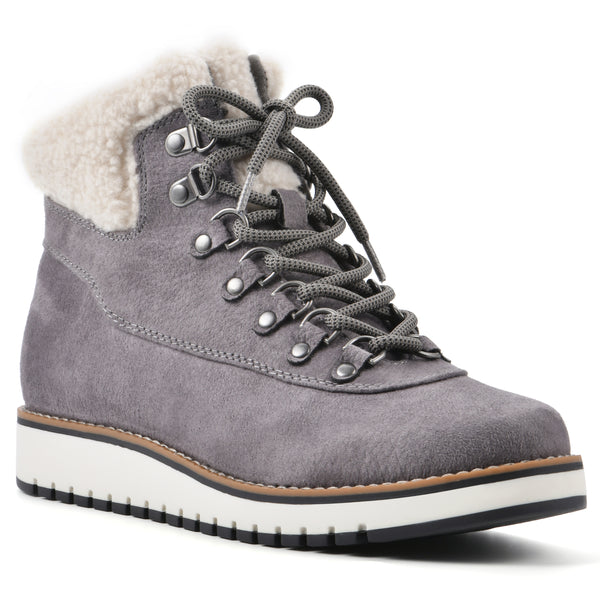 summit by white mountain Cozy Bootie - Light Grey Pebbled Fabric