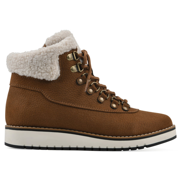 Summit By White Mountain Cozy Bootie - Tobacco Pebbled Fabric
