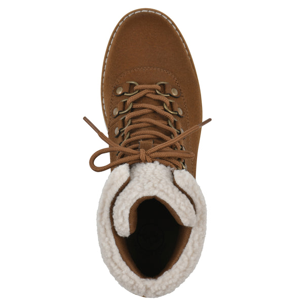 Summit By White Mountain Cozy Bootie - Tobacco Pebbled Fabric