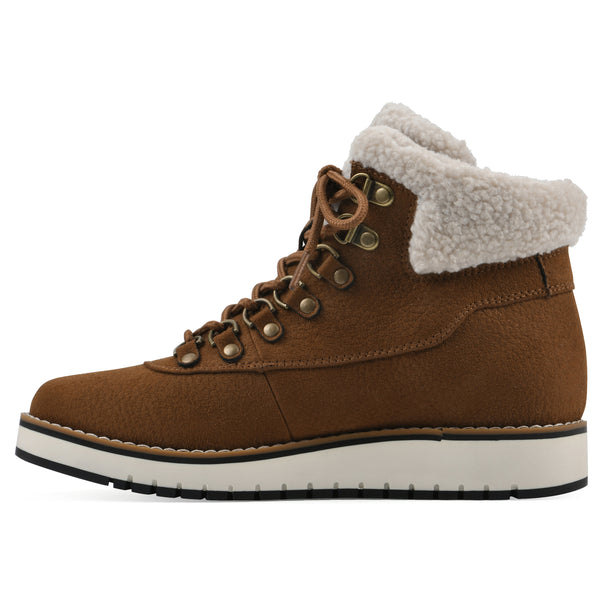 Summit By White Mountain Cozy Bootie - Tobacco Pebbled Fabric
