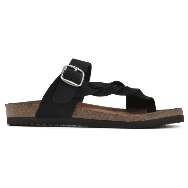 Summit By White Mountain Crawford Footbeds Sandal - Black Leather