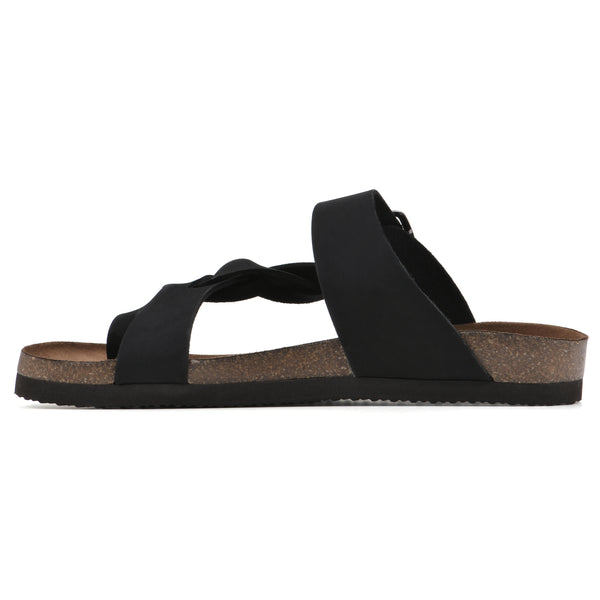 Summit By White Mountain Crawford Footbeds Sandal - Black Leather