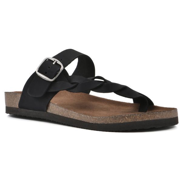 summit by white mountain Crawford Footbeds Sandal - Black Leather