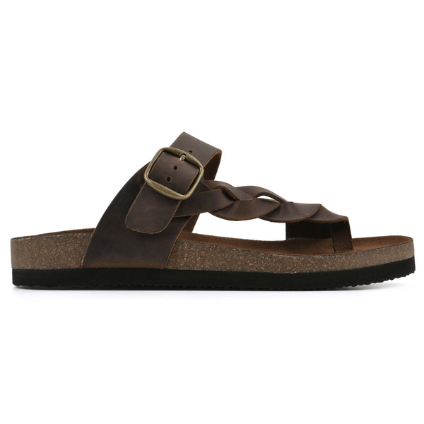 Summit By White Mountain Crawford Footbeds Sandal - Brown Leather