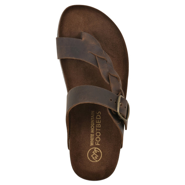 Summit By White Mountain Crawford Footbeds Sandal - Brown Leather