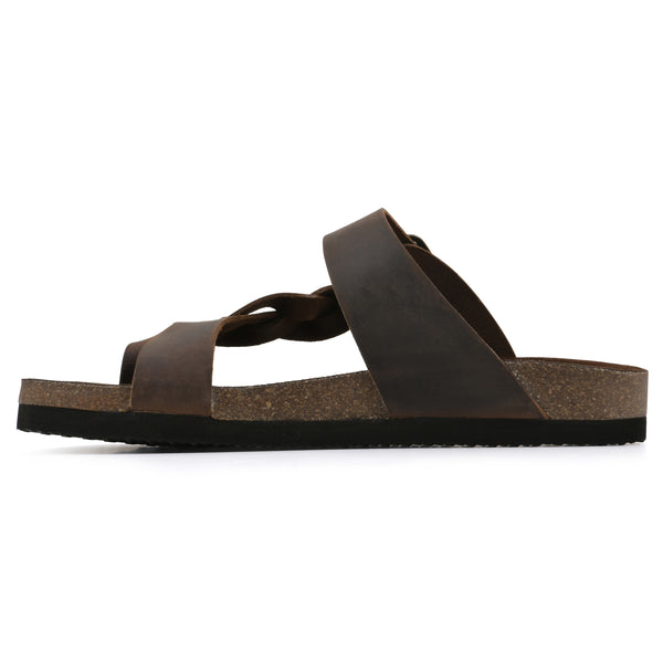 Summit By White Mountain Crawford Footbeds Sandal - Brown Leather