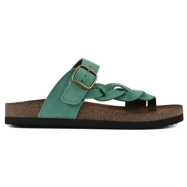 Summit By White Mountain Crawford Footbeds Sandal - Classic Green Suede