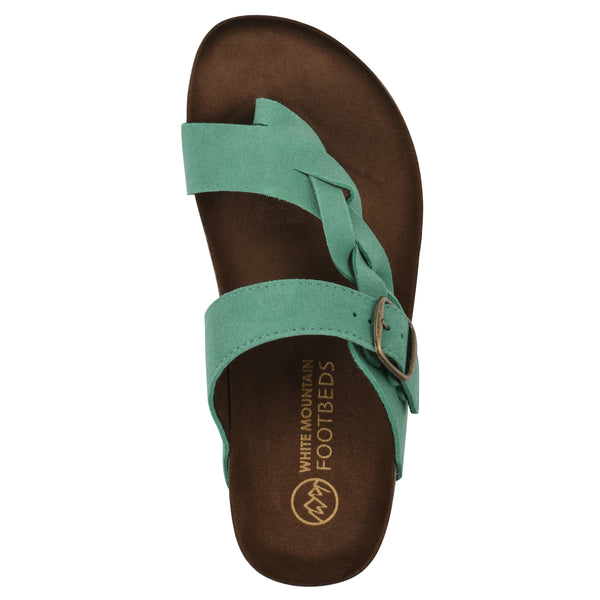 Summit By White Mountain Crawford Footbeds Sandal - Classic Green Suede