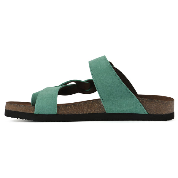 Summit By White Mountain Crawford Footbeds Sandal - Classic Green Suede