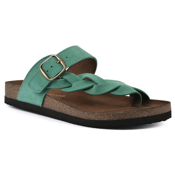 summit by white mountain Crawford Footbeds Sandal - Classic Green Suede
