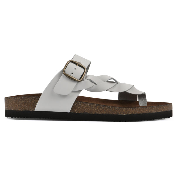 Summit By White Mountain Crawford Footbeds Sandal - White Leather