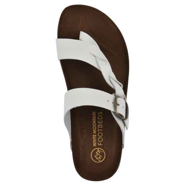 Summit By White Mountain Crawford Footbeds Sandal - White Leather