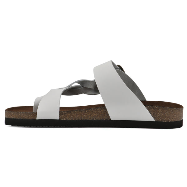 Summit By White Mountain Crawford Footbeds Sandal - White Leather