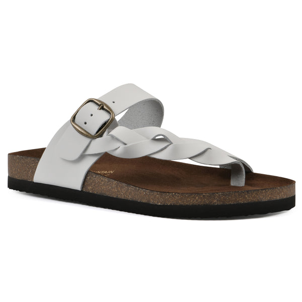 summit by white mountain Crawford Footbeds Sandal - White Leather