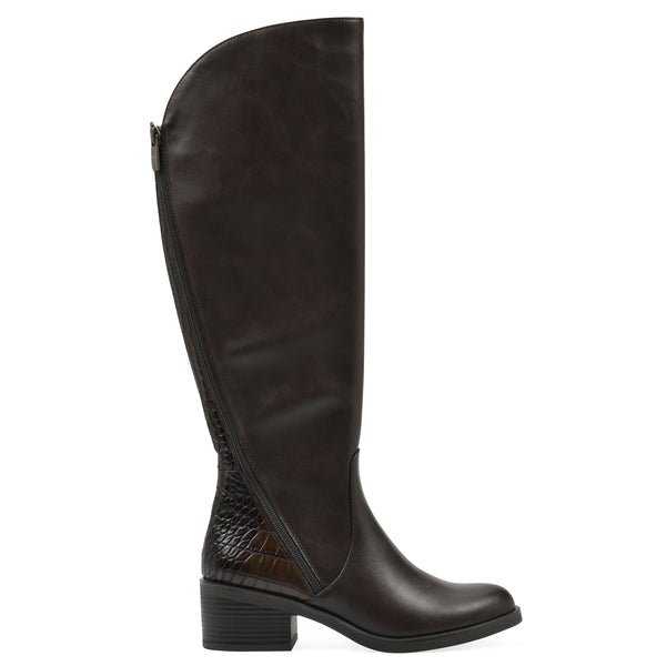Summit By White Mountain Cushaw Tall Boot - Brown Faux Leather