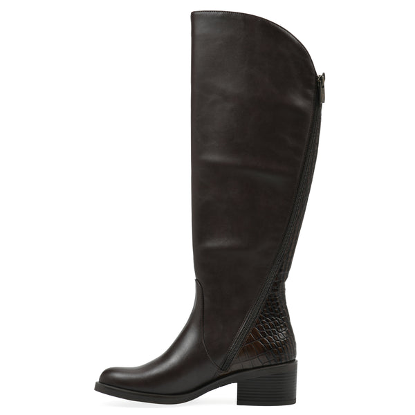 Summit By White Mountain Cushaw Tall Boot - Brown Faux Leather