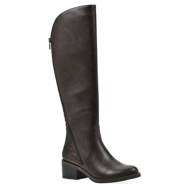 summit by white mountain Cushaw Tall Boot - Brown Faux Leather