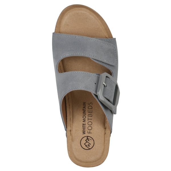 Summit By White Mountain Fearful Wedge Sandal - Blue Raspberry Suede