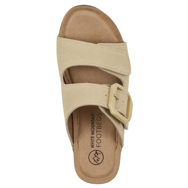 Summit By White Mountain Fearful Wedge Sandal - Buttercream Suede