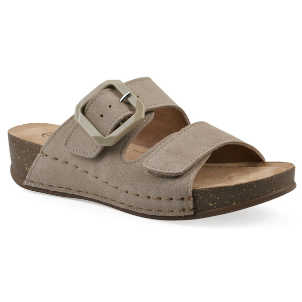 summit by white mountain Fearful Wedge Sandal - Sandal Wood Suede
