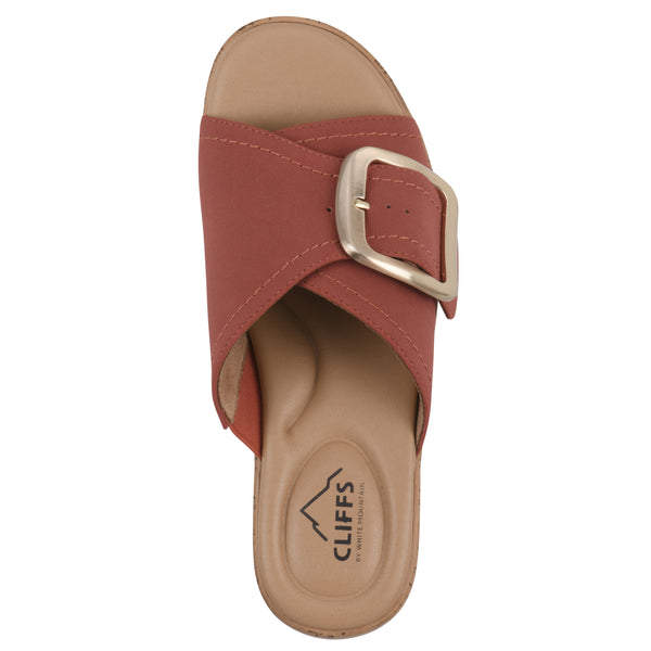 Summit By White Mountain Filipa Heeled Sandal - Paprika Faux Leather