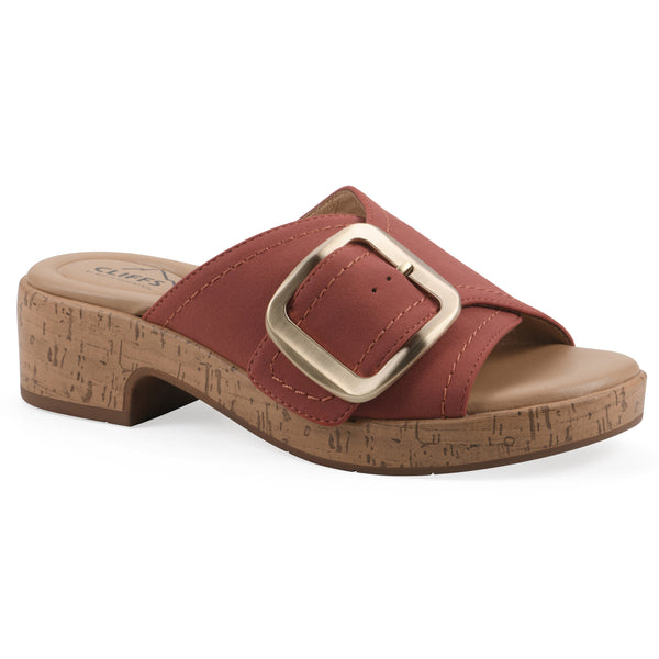 summit by white mountain Filipa Heeled Sandal - Paprika Faux Leather