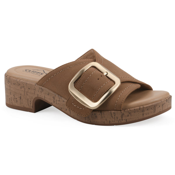 summit by white mountain Filipa Heeled Sandal - Tan Faux Leather