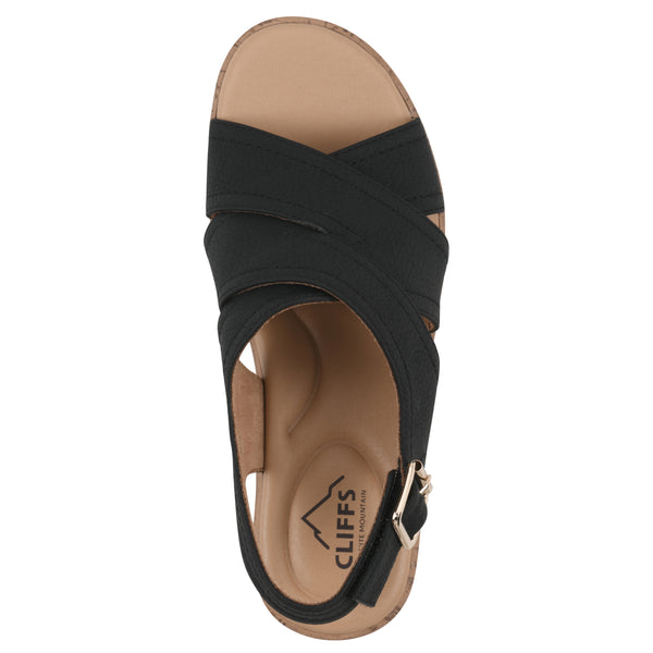 Summit By White Mountain Finnlee Heeled Sandal - Black Faux Leather