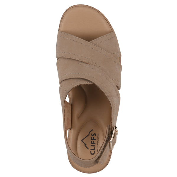 Summit By White Mountain Finnlee Heeled Sandal - Mocha Faux Leather