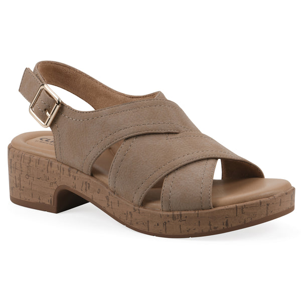 summit by white mountain Finnlee Heeled Sandal - Mocha Faux Leather