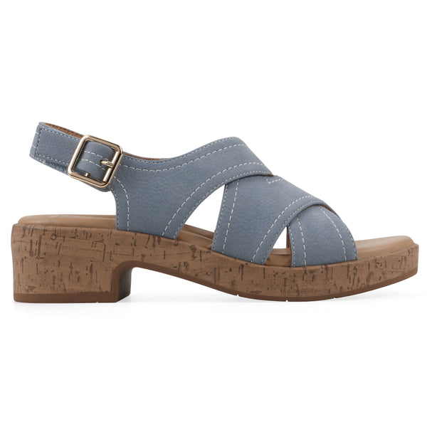 Summit By White Mountain Finnlee Heeled Sandal - Periwinkle Faux Leather