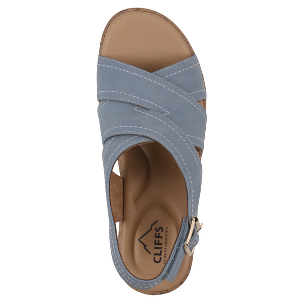 Summit By White Mountain Finnlee Heeled Sandal - Periwinkle Faux Leather