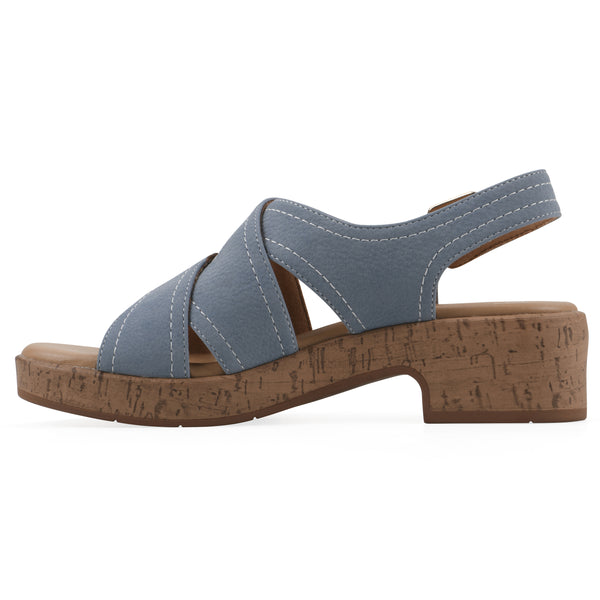 Summit By White Mountain Finnlee Heeled Sandal - Periwinkle Faux Leather