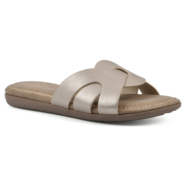 summit by white mountain Fortunate Sandal - Gold Metallic