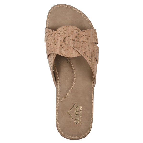 Summit By White Mountain Fortunate Sandal - Natural Faux Cork