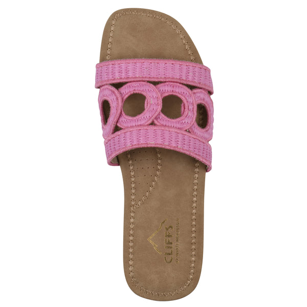 Summit By White Mountain Fraly Sandal - Fuchsia Raffia