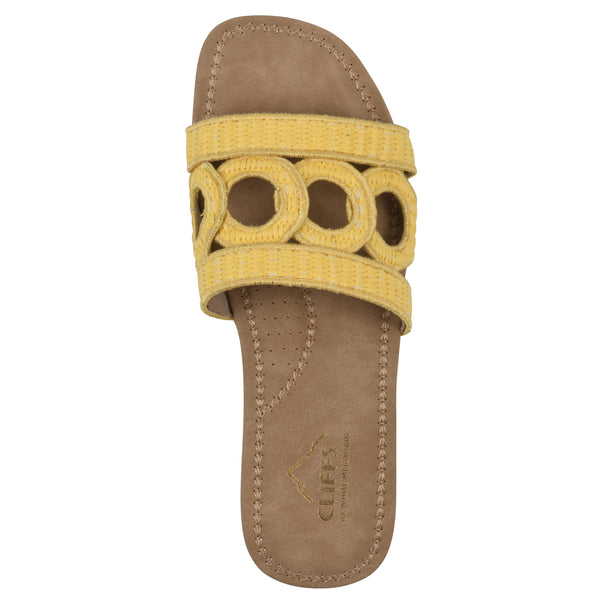 Summit By White Mountain Fraly Sandal - Yellow Raffia